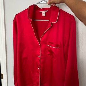 Victoria's Secret Vibrant Red Satin Top